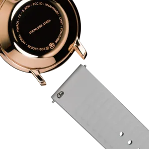 Withings Limited Edition Wristband | Lemon, 18 mm Leather 18mm Black - Silver Buckle - With Stitching - clip