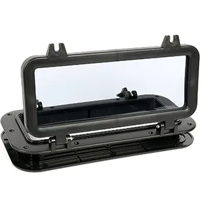 YaeMarine Boat Rectangle Opening Portlight Yacht Porthole Rectangular Porthole Window (15-3/4" x 7-7/8") - BK-0058-1