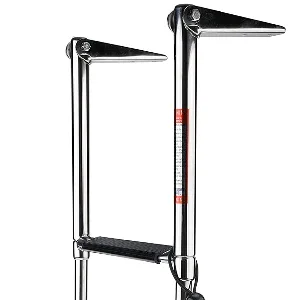 YaeMarine 2 Step Telescoping Boat Ladder Stainless Swim Marine Ladder Telescoping Drop Ladder(7321S) - BK-0027-1