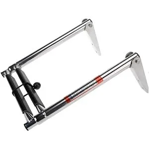 YaeMarine 2 Step Telescoping Boat Ladder Stainless Swim Marine Ladder Telescoping Drop Ladder(7321S) - BK-0027-2