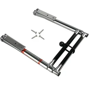 YaeMarine 2 Step Telescoping Boat Ladder Stainless Swim Marine Ladder Telescoping Drop Ladder(7321S) - BK-0027-3
