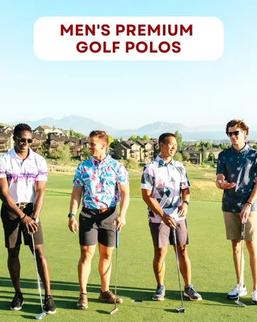 YATTA GOLF Standout Performance Golf Polo Shirts  Mens Just Beachy X-Large - golf polo