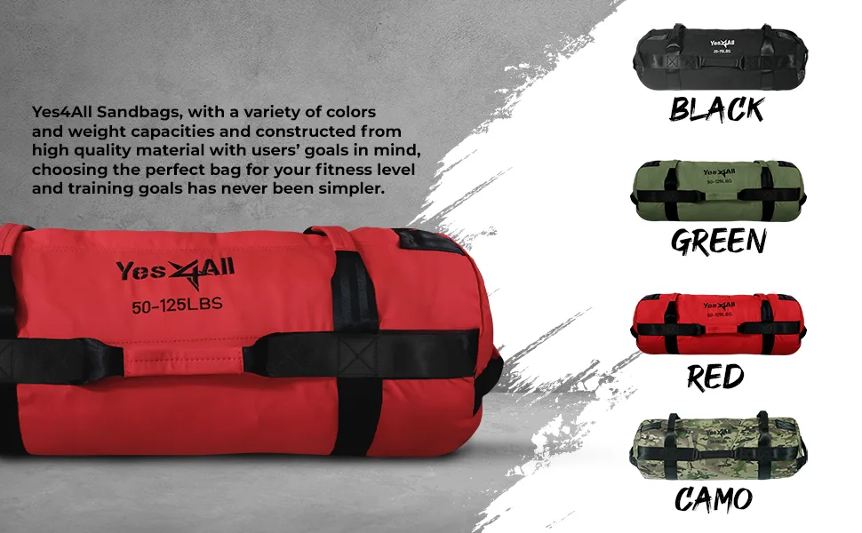 Yes4All Adjustable Sandbag for Fitness with handle - Great for Workout, Conditioning and Strength Training - Multiple Colors & Sizes Red - S - sandbag