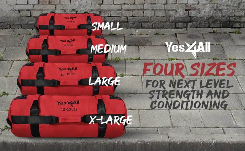 Yes4All Adjustable Sandbag for Fitness with handle - Great for Workout, Conditioning and Strength Training - Multiple Colors & Sizes Red - S - sandbag