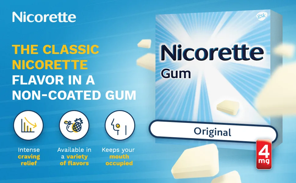 Nicorette Gum - The classic Nicorette flavor in a non-coated gum