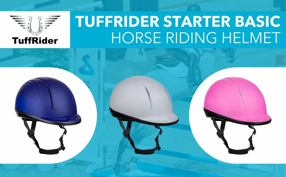 TuffRider Starter Basic Horse Riding Helmet Protective Head Gear for Equestrian Riders - SEI Certified -White - S - TuffRider Starter Basic Helmet