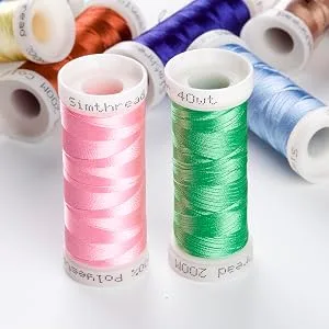 Simthread 60WT Sewing Embroidery Machine Thread Kit - 40 Colors 1100 Yards Spool for Brother Janome etc Sewing Embroidery Machines - 300 meters Simthread embroidery machine thread