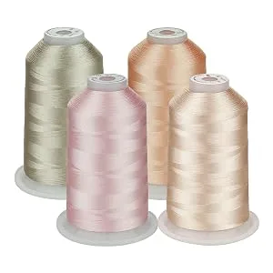 Simthread 60WT Sewing Embroidery Machine Thread Kit - 40 Colors 1100 Yards Spool for Brother Janome etc Sewing Embroidery Machines - 5500 yard king spool Simthread embroidery machine thread