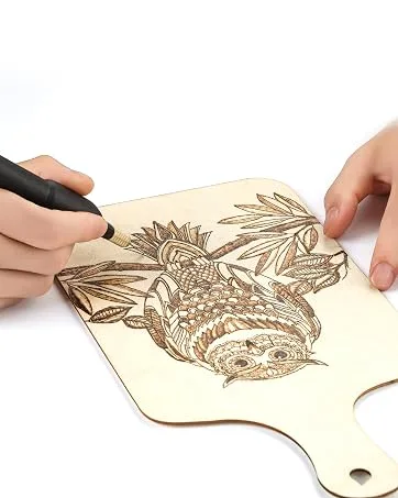 Viiart Professional Pyrography Tool Kit 60W Upgraded Wood Burning Kits with 20pcs Pyrography Wire Tips Digital Adjustable Pyrography Machine for Wood and Gourd(Single Pen) - Wood burning kit