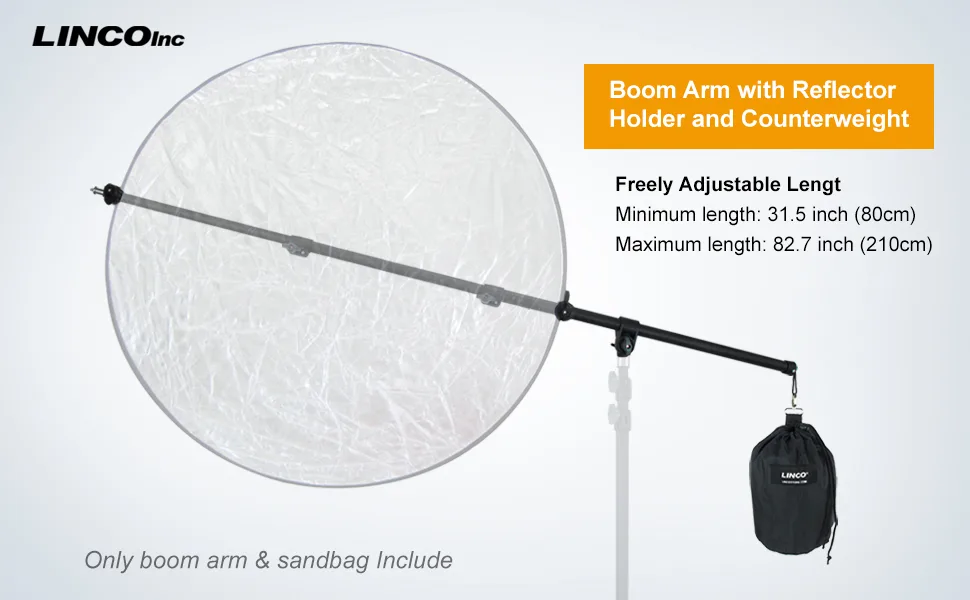 LINCO Lincostore Photography Video Studio Pro Boom Arm with Reflector Holder and Counterweight AM146 - AM146