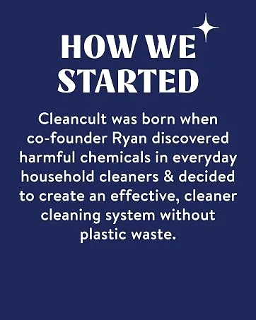 Cleancult Dish Soap Liquid Refills (32oz, 3 Pack) - Dish Soap that Cuts Grease & Grime - Free of Harsh Chemicals - Paper Based Eco Refill, Uses 90% Less Plastic - Lemongrass - How we started