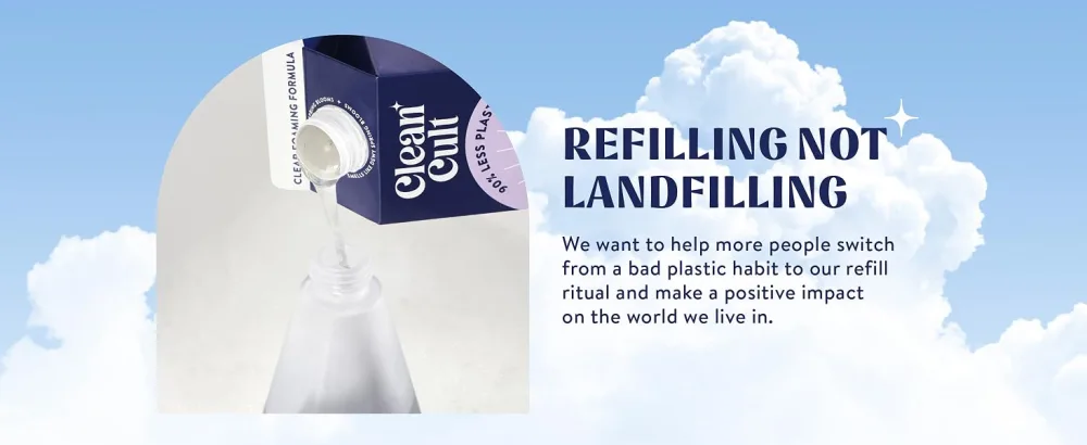 Cleancult Dish Soap Liquid Refills (32oz, 3 Pack) - Dish Soap that Cuts Grease & Grime - Free of Harsh Chemicals - Paper Based Eco Refill, Uses 90% Less Plastic - Lemongrass - Refilling Not Landfilling