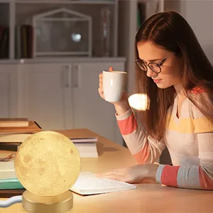10000 LUX Day Light Therapy Lamp, 3D Printed Light Therapy Happy Lamp with Remote Control, Night Light with 4 Brightness,Timer and 3 Color Temperatures for Creative Home Decor & Gift(Golden Base) Base-Golden - sun light