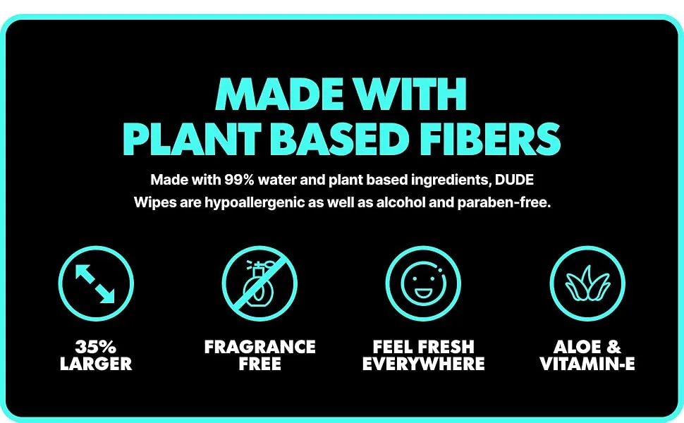 DUDE Wipes Flushable Wipes - 8 Pack, 400 Wipes - Mint Chill Extra-Large Wet Wipes with Eucalyptus & Tea Tree Oil - Septic and Sewer Safe - A Gentle Touch