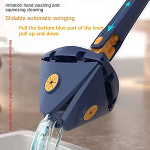 360 Rotatable Adjustable Cleaning Mop, Triangle Microfiber Mop with Long Handle, Extendable Triangle Cleaning Mop, Imitation Hand Twist Quick Dry Mop, Wet Dry Shower Scrubber Brush for Windows Floor - Strong Water Absorption & Easy Clean: