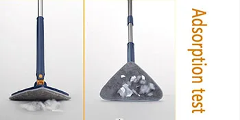 360 Rotatable Adjustable Cleaning Mop, Triangle Microfiber Mop with Long Handle, Extendable Triangle Cleaning Mop, Imitation Hand Twist Quick Dry Mop, Wet Dry Shower Scrubber Brush for Windows Floor - Triangular Cleaning Mop