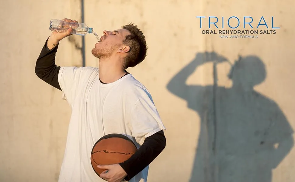 TRIORAL Rehydration Electrolyte Powder - WHO Hydration Supplement Salts Formula - Combat Dehydration from Workouts, Fluid Loss and Much More - 100 Drink Mix Packets - TRIORAL