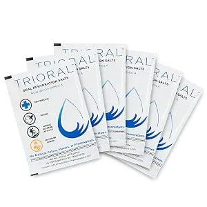 TRIORAL Rehydration Electrolyte Powder - WHO Hydration Supplement Salts Formula - Combat Dehydration from Workouts, Fluid Loss and Much More - 100 Drink Mix Packets - TRIORAL
