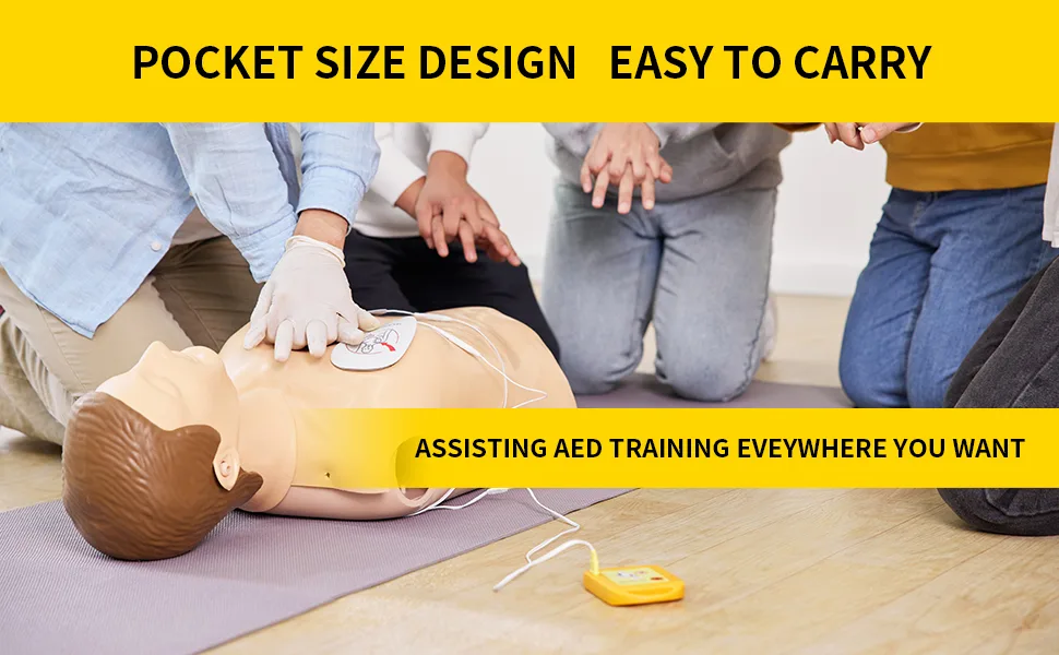 Mini AED Trainer, XFT Portable AED Training Kit Essentials AED Training Device in English, for Automated External Defibrillator Trainee Beginner(XFT-D0009) - AED trainer