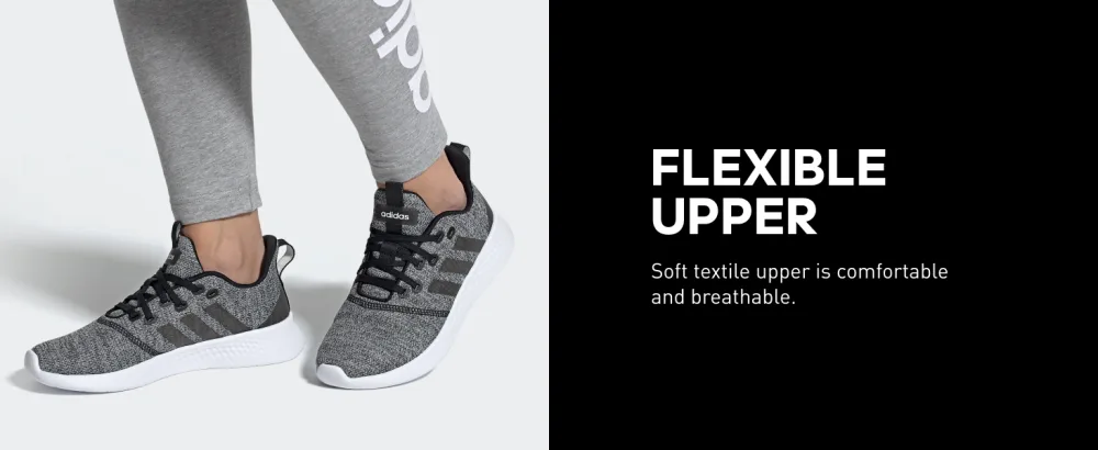 adidas Women's Puremotion Running Shoe 8.5 Black/White/Black - Soft textile upper is comfortable and breathable