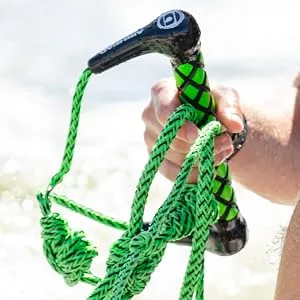 Airhead Wakesurf Rope, 5 Sections, 25-Feet, Multiple Colors Available Green - Airhead Wakesurf Rope