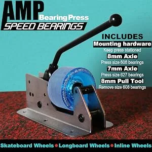 Bearing Press and Puller for Skate Bearings / Longboard Skateboard Inline Quad Skates Scooter Wheels Tool / Puller and Pusher for 8mm Bearings / Pusher for 7mm Bearings - AMP AD