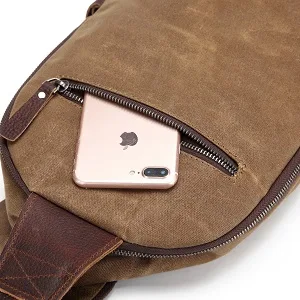 AOTIAN Unisex Sling Backpack Waxed Canvas Crossbody Bag 10 Liters Gray - Purple - product information 3