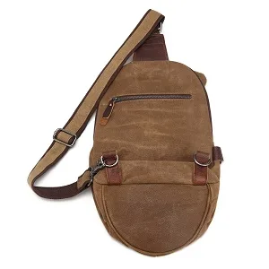 AOTIAN Unisex Sling Backpack Waxed Canvas Crossbody Bag 10 Liters Gray - Purple - product information 6