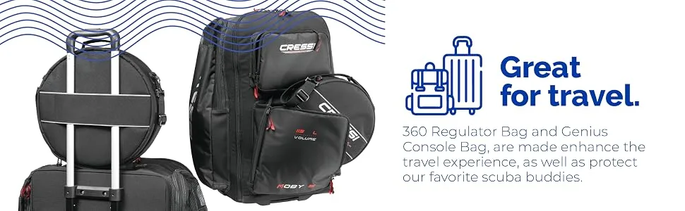 Cressi 360 Degree Regulator Bag Black/Red - DIVE REGULATORS, DIVE CONSOLES, REGULATOR BAG, DIVE CONSOLE BAG, CRESSI BAGS