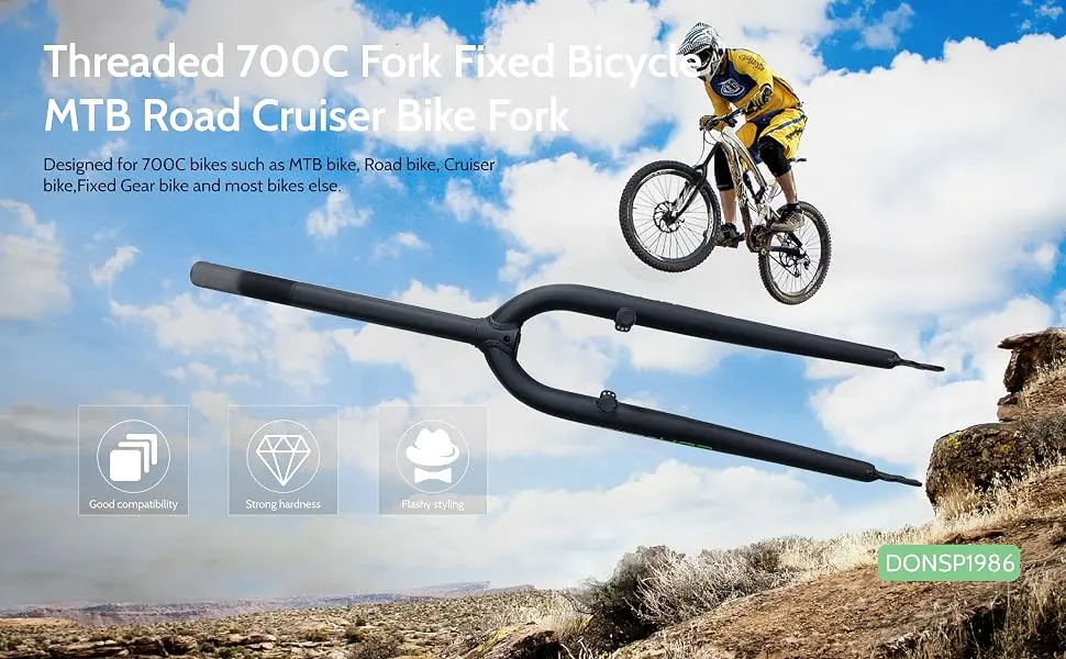DONSP1986 Threaded Fork 700C OD 1" 25.4mm ID 22.2mm Fixed Bicycle MTB Road Cruiser Bike Fork - product information 9
