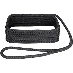 Extreme Max 3006.2309 BoatTector Double Braid Nylon Dock Line - 3/4" x 30', Black 3/4" x 30' Each Black - dock line, double braid nylon, marine rope, boat rope, marine, cordage, premium dock line, dock rope