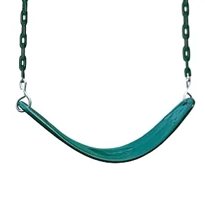 Gorilla Playsets 04-0002-G/G Extreme-Duty Swing Belt - Green with Green Chains - belt swing, replacement swing, swing for kids, swing seat, swing with chains, swing set swing, swing