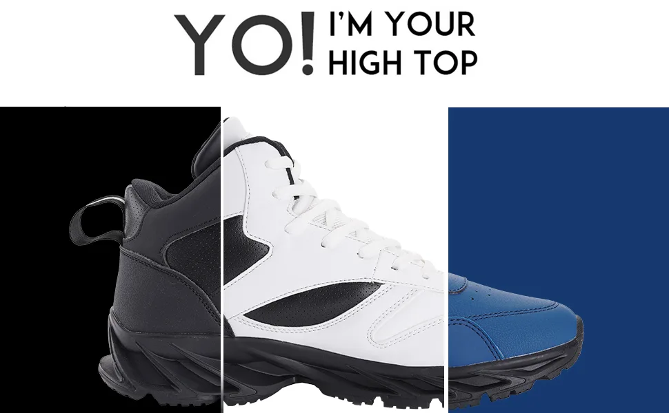 Joomra Men's Stylish Sneakers High Top Athletic-Inspired Shoes 12 2_white - product information 2