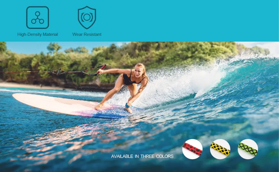 Obcursco Wakeboard Rope, Water Sport Line with EVA Handle. Ideal for Water ski, Wakeboard, Kneeboard 2 Section Red & Black - Obcursco