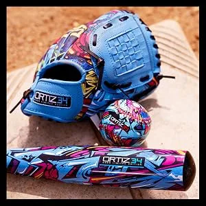 Ortiz34 Grand Slam Set- Graffiti Plastic Bat, 3 Balls, 4 Throw Down Bases Blue - product information 5