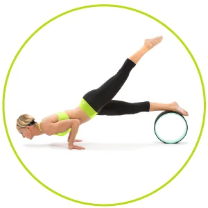 Prosource Fit Yoga Wheel Prop 12 for Improving Yoga Poses & Backbends, Flexibility, Balance, Stretching, Relaxation, Black/White Black/Green - mobility foam roller blocks accessories tool strap