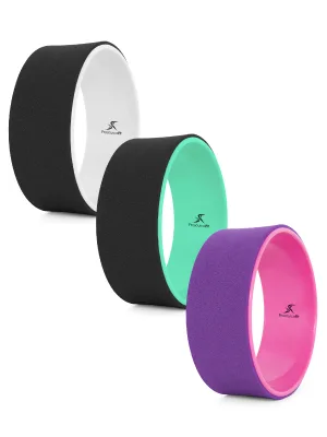 Prosource Fit Yoga Wheel Prop 12 for Improving Yoga Poses & Backbends, Flexibility, Balance, Stretching, Relaxation, Black/White Black/Green - stretch poses prop dharma gaiam premium durable ProSource