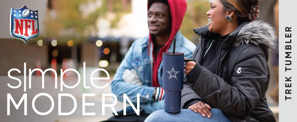 Simple Modern Officially Licensed Tumbler with Handle and Straw Lid Dallas Cowboys 50oz - Officially Licensed NFL Trek Tumbler