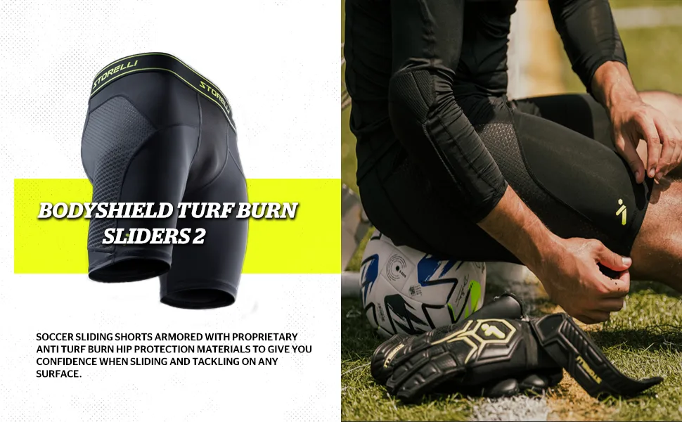 Storelli BodyShield Unisex Turf Burn Sliders | Compression Soccer Sliding Undershorts | Enhanced Lower Body Protection Small - Bodyshield