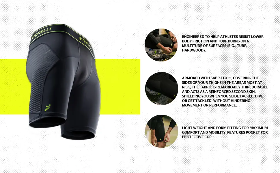 Storelli BodyShield Unisex Turf Burn Sliders | Compression Soccer Sliding Undershorts | Enhanced Lower Body Protection Small - Storelli