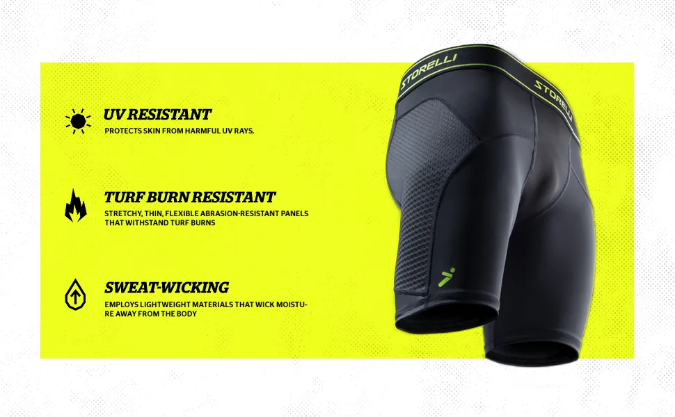 Storelli BodyShield Unisex Turf Burn Sliders | Compression Soccer Sliding Undershorts | Enhanced Lower Body Protection Small - Turf Burn