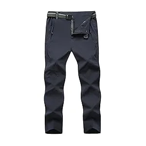 TBMPOY Men's Snow Ski Waterproof Fleece Lined Pants Outdoor Hiking Mountain Softshell with Belt A1-thick Armygreen Medium - product information 12