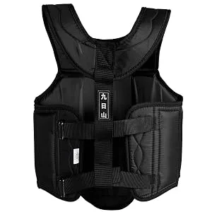 Wesing Martial Arts Muay Thai Boxing Chest Protector MMA Sanda Chest Guard Large Black - mma body protector, karate chest protector for kids, chest guard taekwondo, muay thai kids
