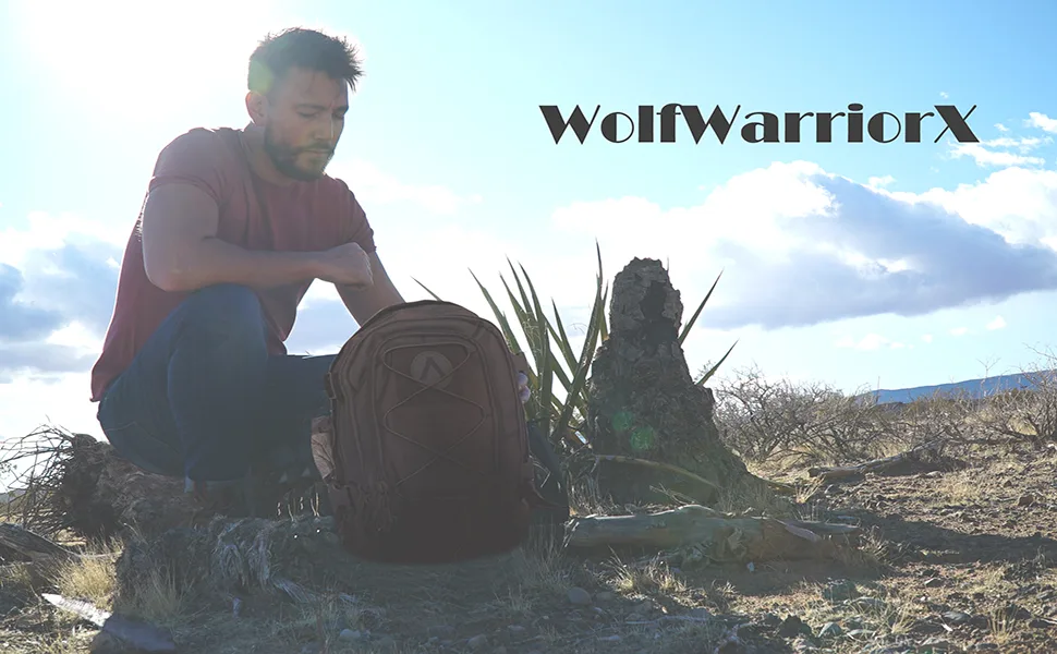 WolfWarriorX Men Backpacks Large Capacity Military Tactical Hiking Expandable 39L-60L Backpack Black - main photo