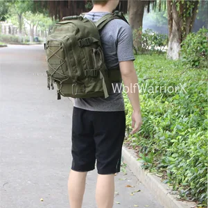 WolfWarriorX Men Backpacks Large Capacity Military Tactical Hiking Expandable 39L-60L Backpack Black - model1