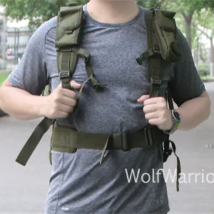 WolfWarriorX Men Backpacks Large Capacity Military Tactical Hiking Expandable 39L-60L Backpack Black - model2