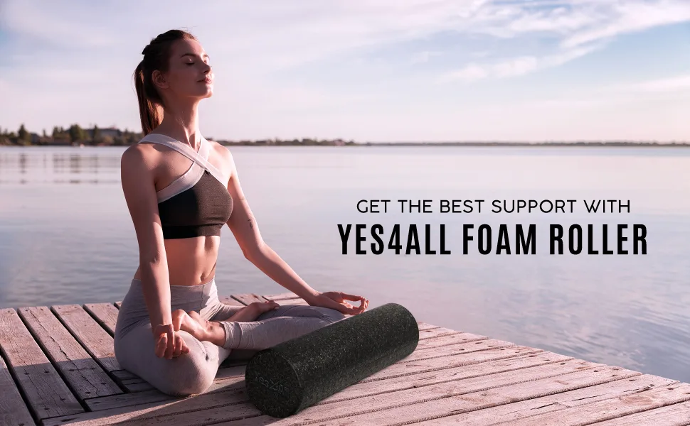 Yes4All High-Density Round EPP Foam Roller 12", 18", 24", 36" for Back, Legs, Exercise, Deep Tissue, and Muscle Massage 36-inch B. Black - foam roller