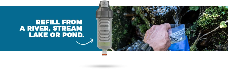 Aquamira Pressurized Hydration Reservoir 3 Liters - Pressurized hydration with Filtration