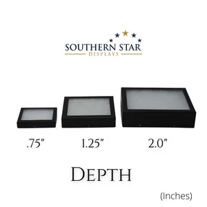 Riker Glass Top Display Cases for Collectables, Arrowheads, Medals & More (3 Pack 12 x 8 x 0.75) - depth riker