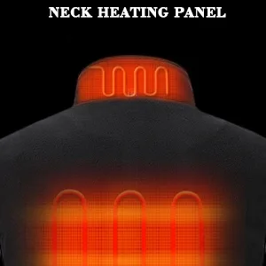 Heated vest women men, heated vest USB charging heated vest unisex Warming heated vest with 3 adjustable temperatures XX-Large Black - Neck heating panel
